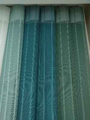 Salon - 1. Kalite Çizgili Tül Dikey Zebra Perde Ft27 Çağla Yeşili- Ft32 Petrol Yeşili- Ft25 Mint Yeşili- Ft02 Ekru- Mint