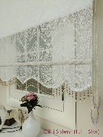 ***taç*** Çiftli Sistem Tül Ve Stor Perde - Büyük Damask- Krem Açık-ekru Ekru