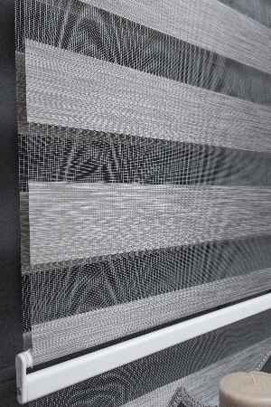 Gri Bambu Zebra Perde 90x200